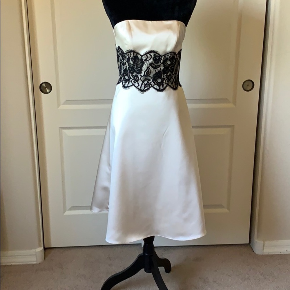 Formal lace and satin dress